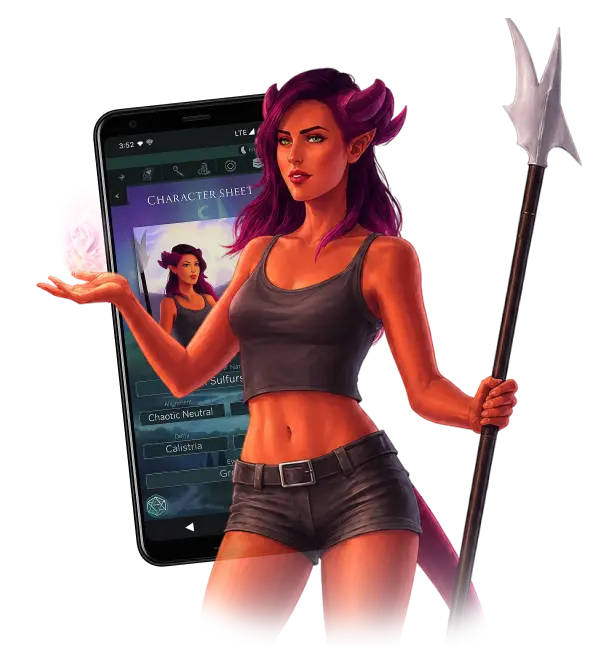 Tiefling oracle hero from PathCompanion